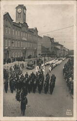 Funeral Procession in Rokycany, Czechoslovakia Postcard