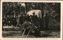 Funeral Procession with Flag Draped Coffin Postcard