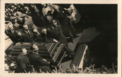 Funeral Procession with Pallbearers Carrying Casket Postcard