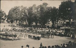 Crowd Gathered for an Event at a Park, 1919 Postcard