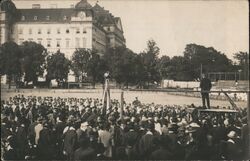 Crowd Gathered at a Public Event, Kalocsa, Hungary Postcard