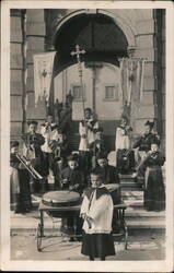 Boys Altar Boy Band with Instruments, Czechoslovakia Vyhnánov, Czechoslovakia Postcard Postcard Postcard