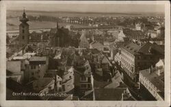 Ceske Budejovice City View from Black Tower Czechoslovakia Postcard Postcard Postcard