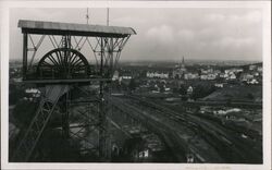 Karvinná, Czechia - Mining Headframe and Town View Postcard