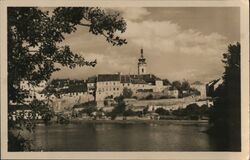 Pisek, Czechoslovakia, View Across the River Postcard