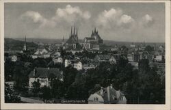 Erfurt Germany Cityscape with St. Mary's Cathedral Postcard