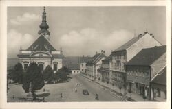 Uherský Brod, Church and Hotel Moravia, Czechoslovakia Postcard Postcard Postcard