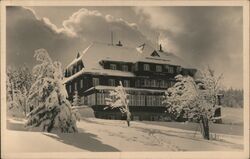 Cerna bouda Hotel in Winter, Krkonoše Mountains Postcard