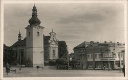 Church and Hotel in Červený Kostelec, Czechia Postcard