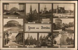 Gruss aus Breslau - Nine Views Postcard