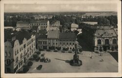 Mladá Boleslav, Czech Republic - Aerial View of Town Square Czechoslovakia Postcard Postcard Postcard