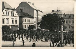 Crowd Gathered in Town Square, Krupina, Slovakia Eastern Europe Postcard Postcard Postcard