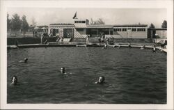 Lázně Velichovky Swimming Pool in Spa Park Czechoslovakia Foto-Sustil, Jaroměř Postcard Postcard Postcard