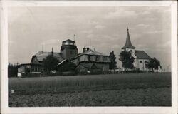 Raisova Chata K. C. S. T. and Church, Vrchol Zvičiny Zvičina, Czechoslovakia Postcard Postcard Postcard