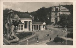 Mariánské Lázně, Catholic Church and Ferdinand Spring Postcard