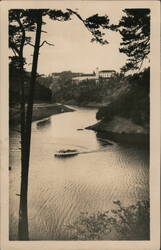 Boat on Vranov Reservoir, Bítov Castle, Czechia Czechoslovakia Postcard Postcard Postcard