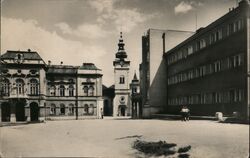 Ružomberok, Slovakia - Church and Town Hall Postcard