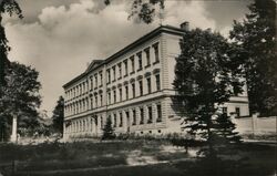 Vintage Postcard: School Building in Poчатки, Czechoslovakia Postcard