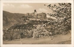 Strekov Castle Ruins in Spring Bloom, Slovakia Postcard