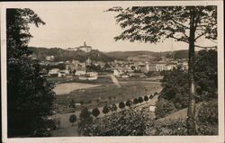 Náchod, Czechoslovakia - View with Náchod Castle Postcard