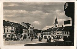 Valašské Meziříčí Town Square Czechoslovakia Postcard