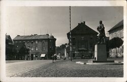 Statue of Václav Budovec in Mnichovo Hradiště, Czechoslovakia Postcard