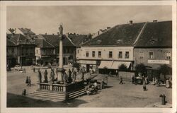 Písek - Mikoláš Aleš Square with Marian column Czechoslovakia Postcard Postcard Postcard