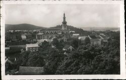 Polná from St. Barbara's Tower, Czechoslovakia Postcard