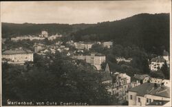 Marienbad, View from Cafe Egerlander, Czechoslovakia Mariánské Lázně, Czechoslovakia Postcard Postcard Postcard