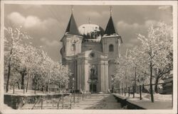 Church of St. Hostyn na Moravě in winter Postcard