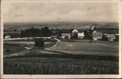 Lasy, Bohemia and Moravia, Czechoslovakia - Village View Postcard