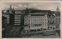 Brno, Czechoslovakia - Street View with Dom Služby Building Postcard Postcard Postcard