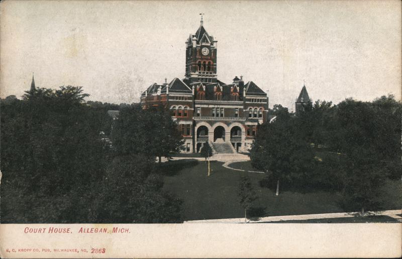 Courthouse, Allegan, Mich. Michigan Postcard