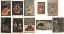 Set of 10 Indian Miniature Paintings Postcards, British Museum Asian Postcard Postcard