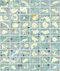 Set of 60: Maps of Islands Postcard