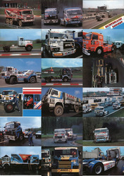 Set of 18: Czech Truck Racing Cards Postcard