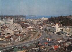 View of Yokosuka City from Port Yokosuka, Japan Postcard