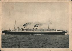 SS Rex Ocean Liner at Sea Postcard