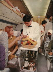 Japan Air Lines Meal Service Convair 880M Jet Courier Postcard