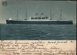 SS Reliance Ocean Liner Hamburg-Amerika Linie Postcard