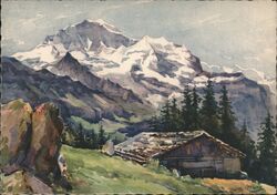 Jungfrau Mountain, Chalet, Switzerland Postcard