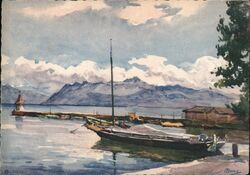 Morges, Le Port, Switzerland - Vintage Postcard Postcard