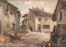 Bevaix, Switzerland Street Scene Postcard