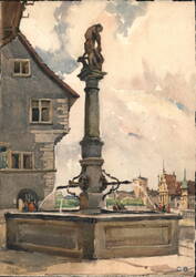 Fountain beim Riiden, Zurich, Switzerland Postcard