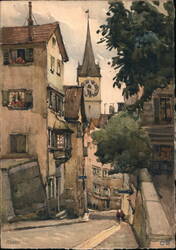 Pfalzgasse (Lindenhof) Zurich Switzerland Street Scene Postcard