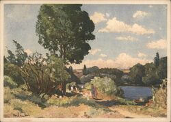 La Seine. Environs de Mantes. River Scene Postcard