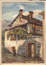 Rustic House in Ticino, Switzerland Postcard