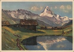 Dent Blanche & Chalets at Arbey Evolene Switzerland Postcard