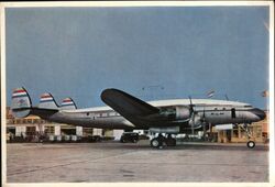 KLM Lockheed Constellation Airplane at Airport Postcard