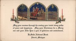 La Salle National Bank Detroit Christmas Postcard Blotter